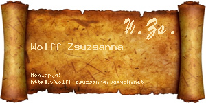 Wolff Zsuzsanna névjegykártya
